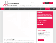 Tablet Screenshot of matthampsonfoundation.org
